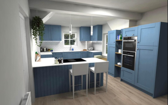 Blue-kitchen-with-bar